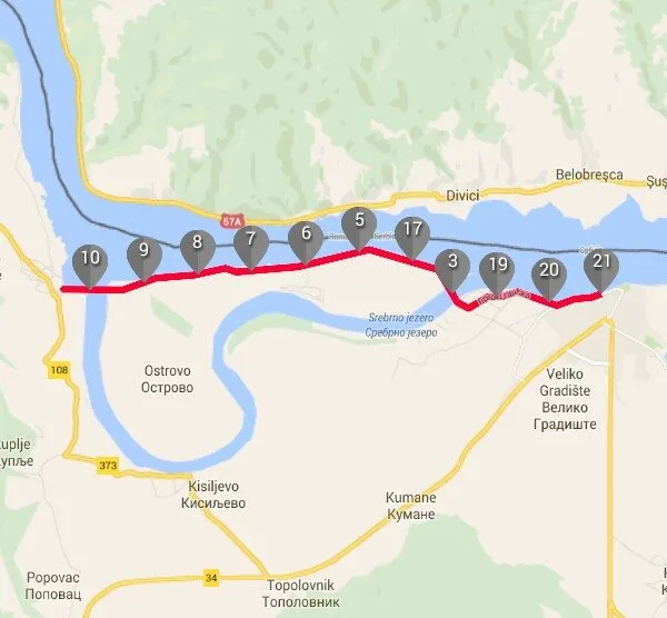 trasa je ravna, pored Dunava